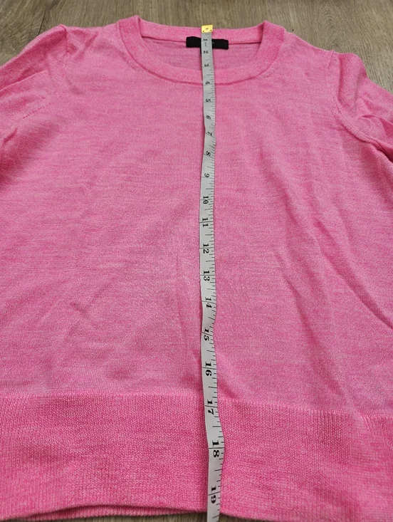 J Crew Merino Wool Bright Pink Crewneck Sweater Xxs - Picture 8 of 11